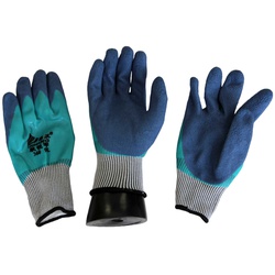 Blue Latex Dipped Gloves in Green Liner - Heavy duty