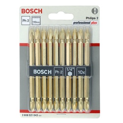 Bosch Double Ended Bit Set PH2/PH2 110mm (10pc)